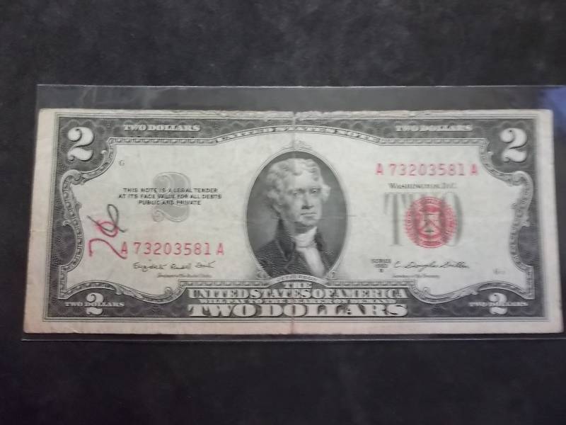 2 Dollar Bill Series 1953 B Red Seal