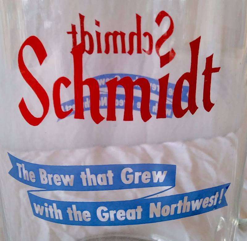 lot 4 image: Vintage Schmidt Glass Beer Pitcher