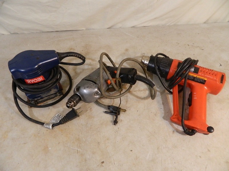 lot 126 image: Heat Gun, Drill, Sander
