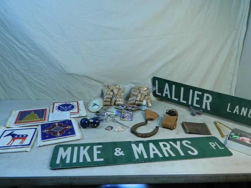 lot 27 image: Metal Street Signs, Collectibles, More