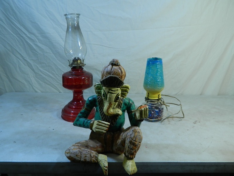 lot 30 image: Elephant Man and Lamps