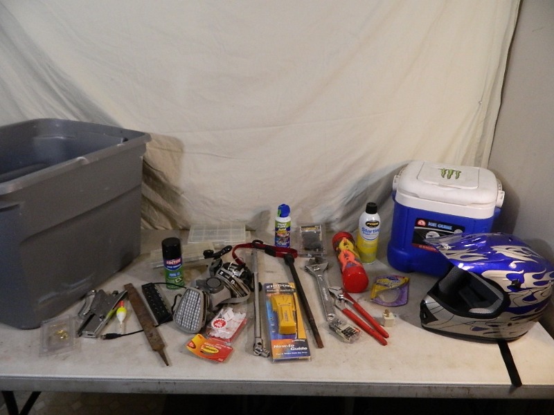 lot 73 image: Tools, Cooler, Helmet, and More