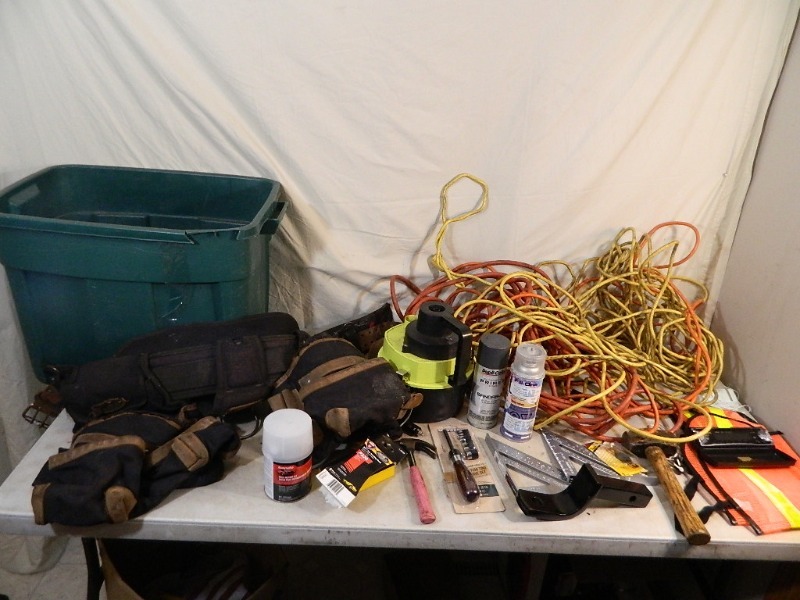 lot 90 image: New Tools, Extension Cords, Toolbelt, and More