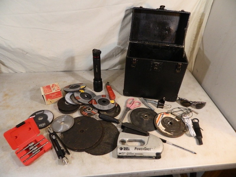 lot 96 image: New and Used Grinding Discs, Stapler, More