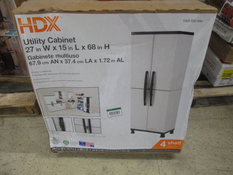 HDX 27 in. W 4 Shelf Plastic Multi-...