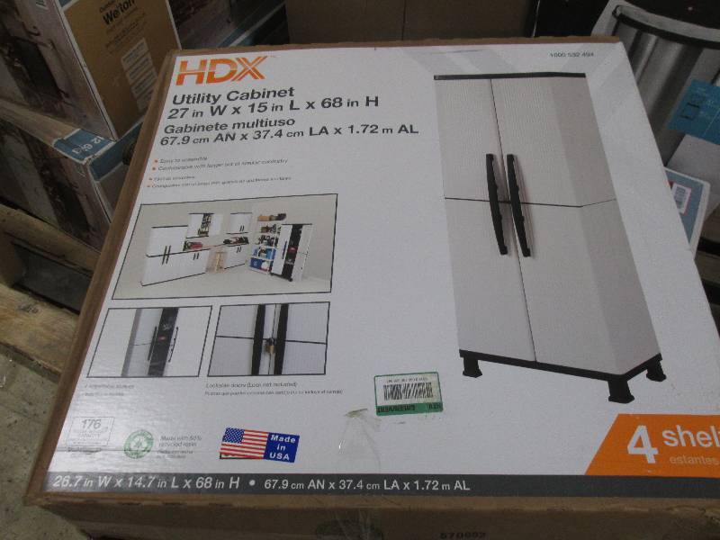 HDX 27 in. W 4 Shelf Plastic Multi-...