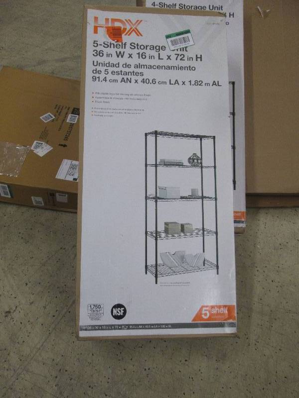 HDX 5-Shelf 36 in. W x 16 in. L x 7...