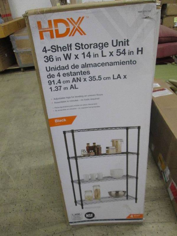 HDX 4 Shelf 54 in H x 36 in. W x 14...