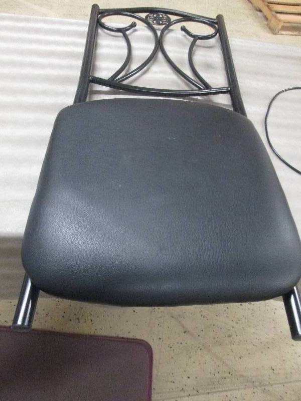4 Metal Dining Chairs with padded s...