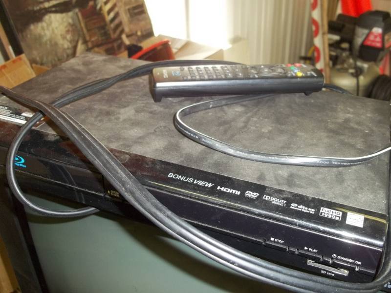 Blue Ray Player with Remote and 20 TV with DVD built in player