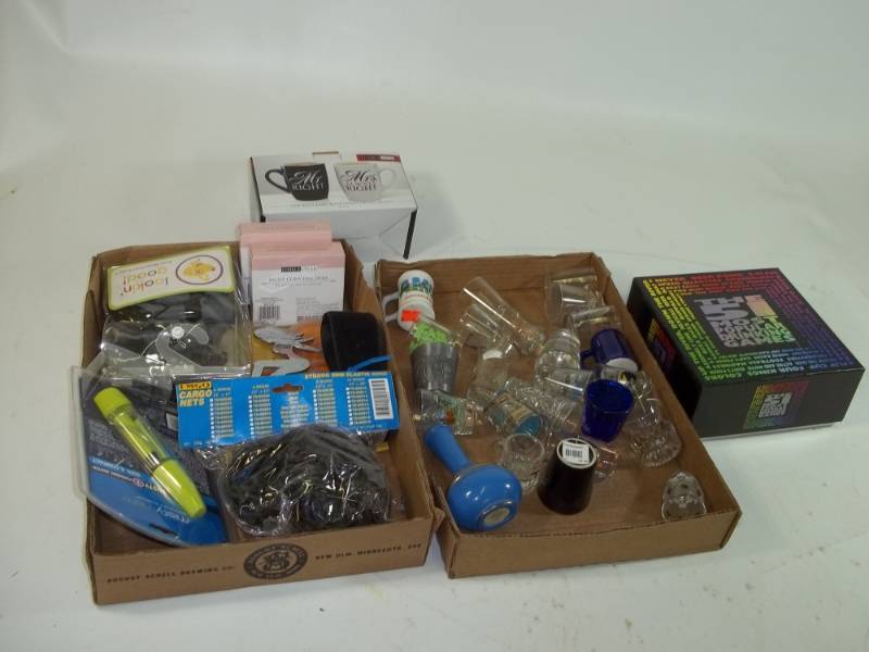 Shot Glasses, Drinking Game and Assorted Items