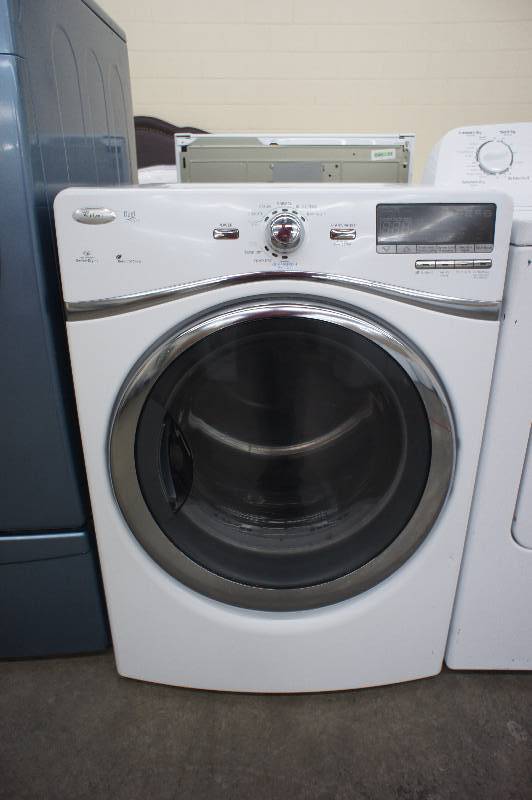 lot 61 image: PREVIOUSLY OWNED -    Scratch and Dent - WHIRLPOOL - Model # (WED94HEXW2) - 27 Electric Dryer - WHITE COLOR    Tested Works - MSRP $ 799.99