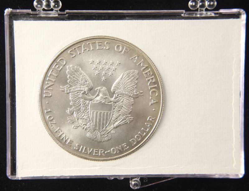 1999 AMERICAN SILVER EAGLE 1 TROY OZ. .999 FINE SILVER IN CASE