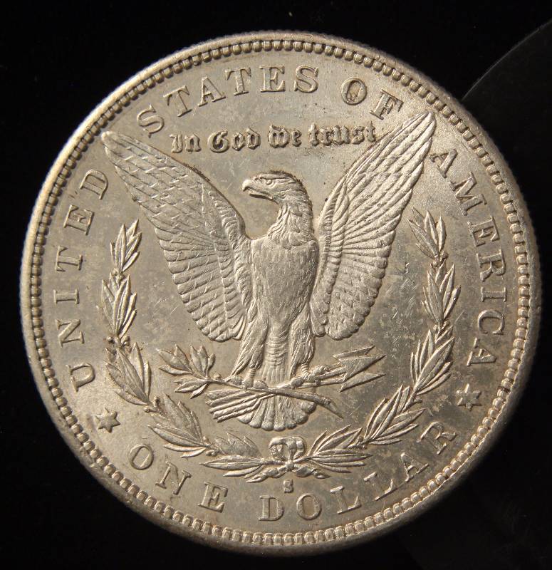 1890-S MORGAN SILVER DOLLAR BU UNC