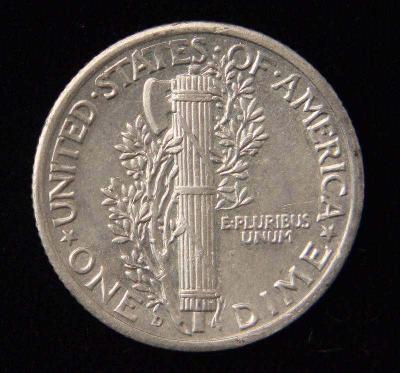 1939-D MERCURY SILVER DIME UNC