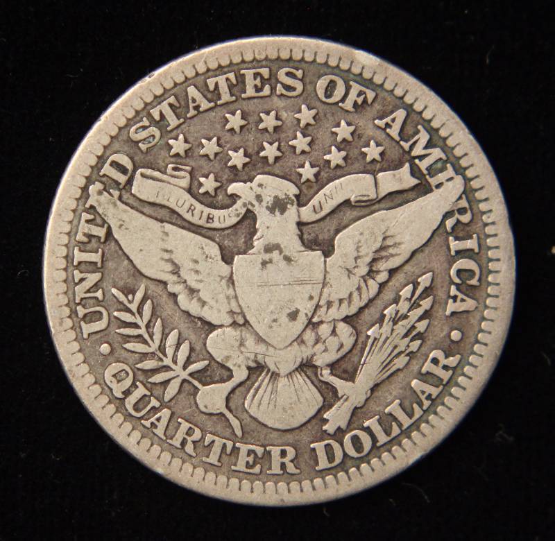 1912 BARBER SILVER QUARTER FINE