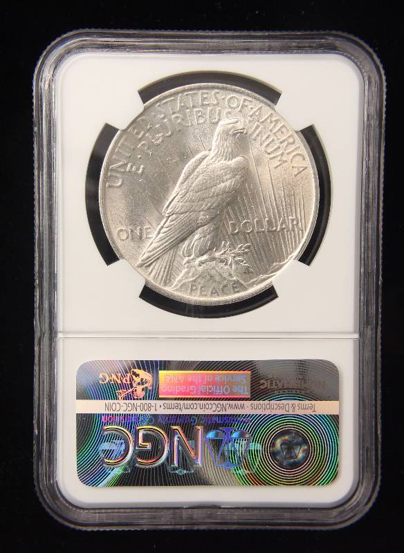 1923 PEACE SILVER DOLLAR BU MS62 NGC