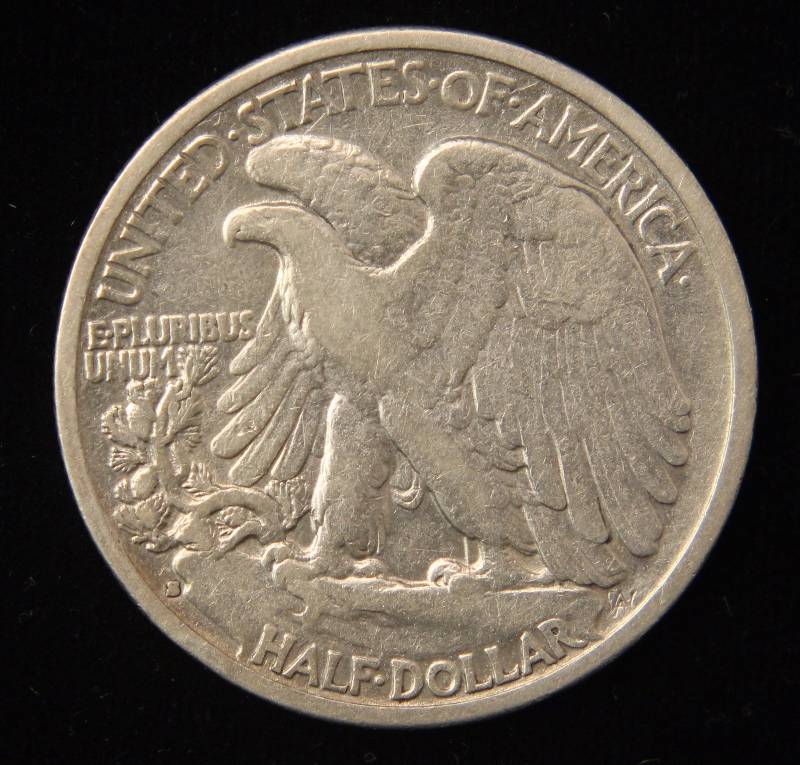 1934-S WALKING LIBERTY SILVER HALF FINE CLEANED