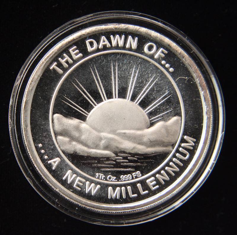 1 TROY OZ. .999 FINE SILVER WALKING LIBERTY NEW MILLENNIUM IN AIRTITE