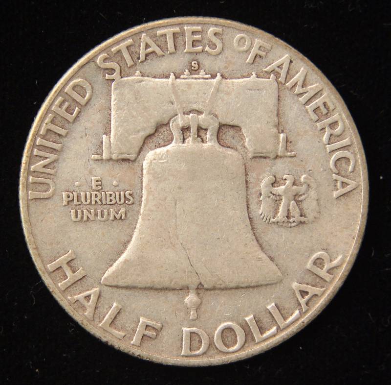 1952-S FRANKLIN SILVER HALF DOLLAR VF