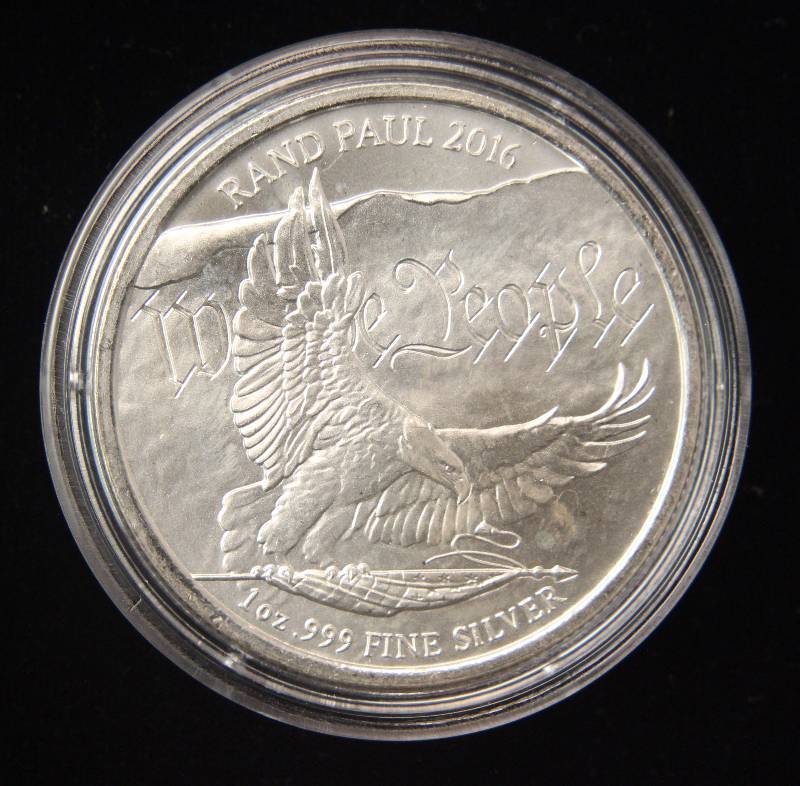 1 TROY OZ. .999 FINE SILVER RAND PAUL ROUND IN AIRTITE