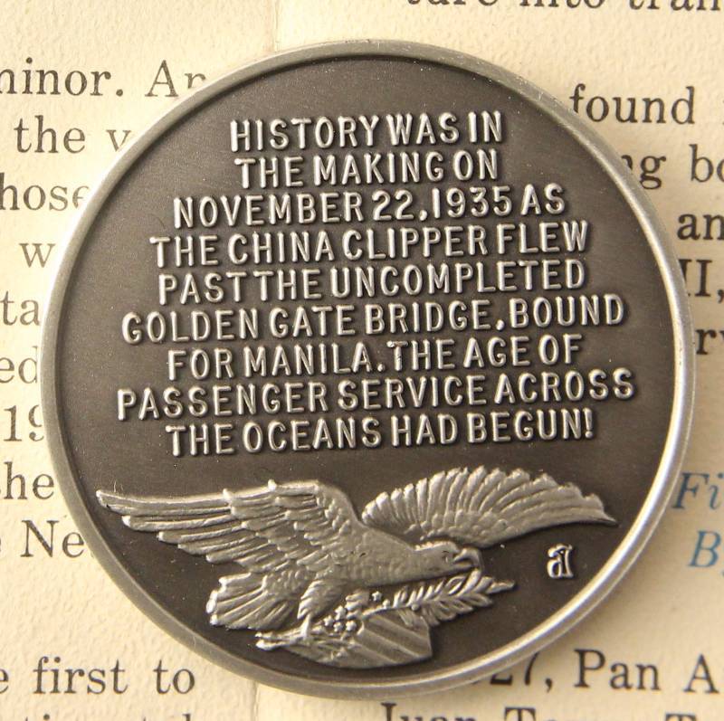 VINTAGE CLIPPER PLANES 1.11 TROY OZ. STERLING SILVER ART ROUND LONGINES SYMPHONETTE SOCIETY