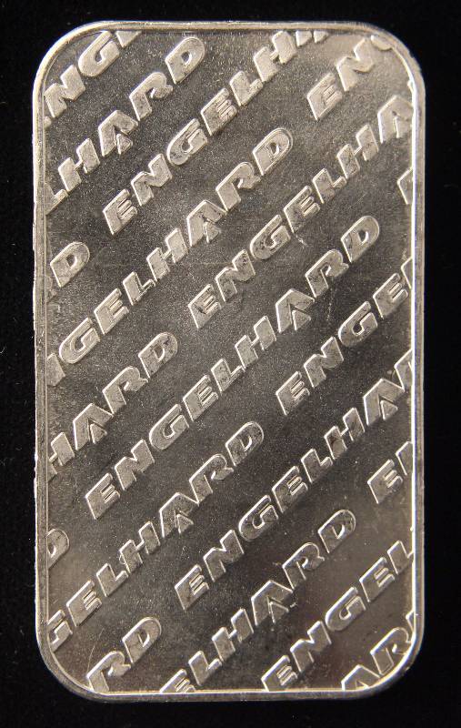 1 TROY OZ. .999 FINE SILVER BAR ENGELHARD WITH SERIAL#