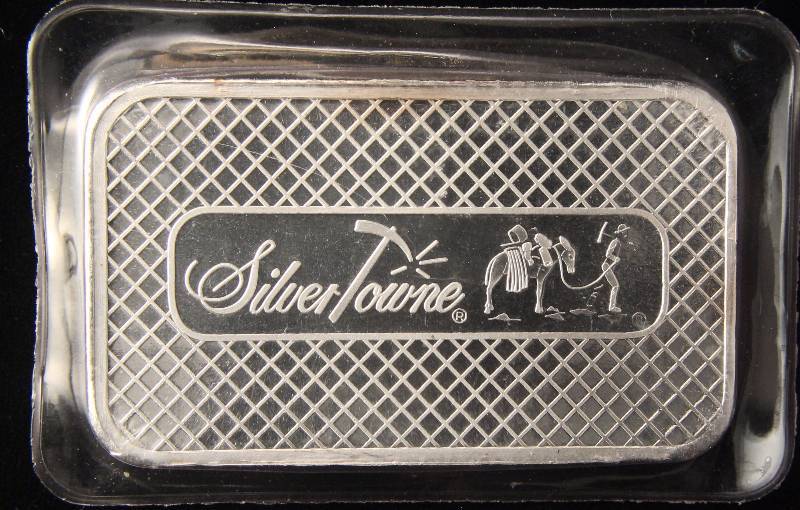 5 TROY Oz. .999 FINE SILVER BAR SILVERTOWNE PROSPECTOR SEALED