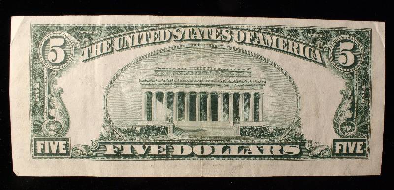 1934-B $5 US FEDERAL RESERVE NOTE SAN FRANCISCO CA