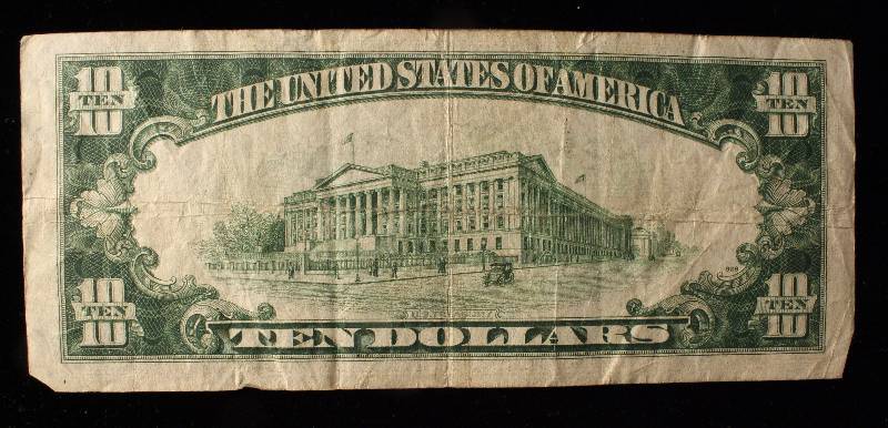 1934A US $10 FEDERAL RESERVE STAR NOTE CHICAGO IL