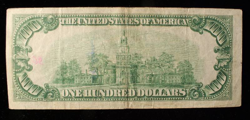 1928A $100 FEDERAL RESERVE NOTE REDEEMABLE IN GOLD