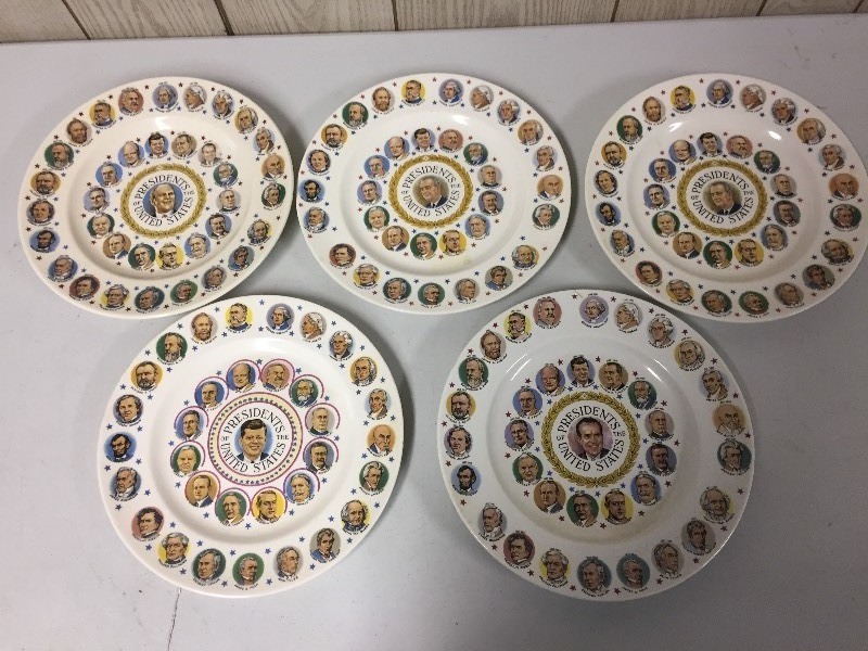 lot 72 image: 5 Plates - Presidents of the United States