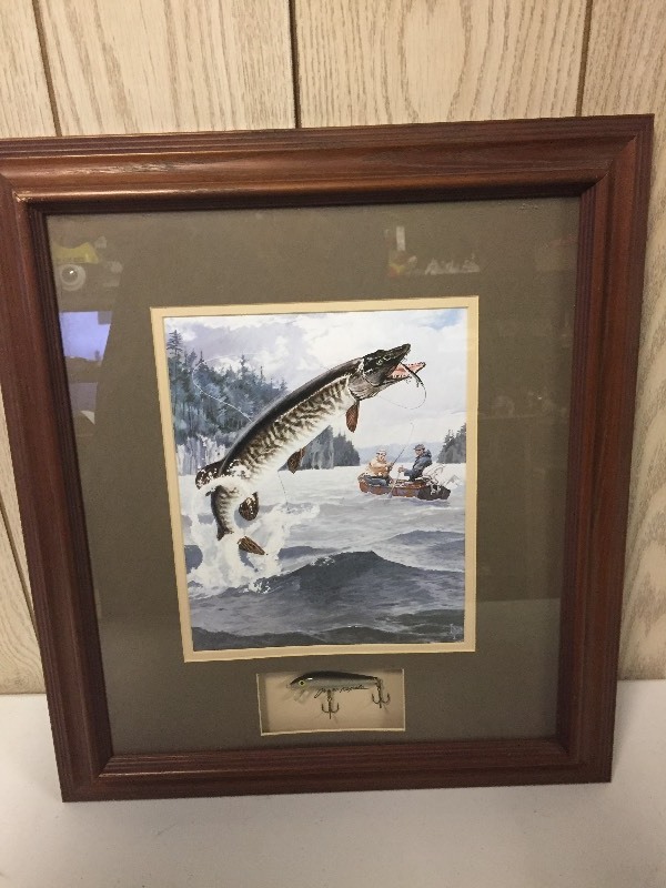 Sold at Auction: FRAMED FISHING LURE DECORATIVE ART