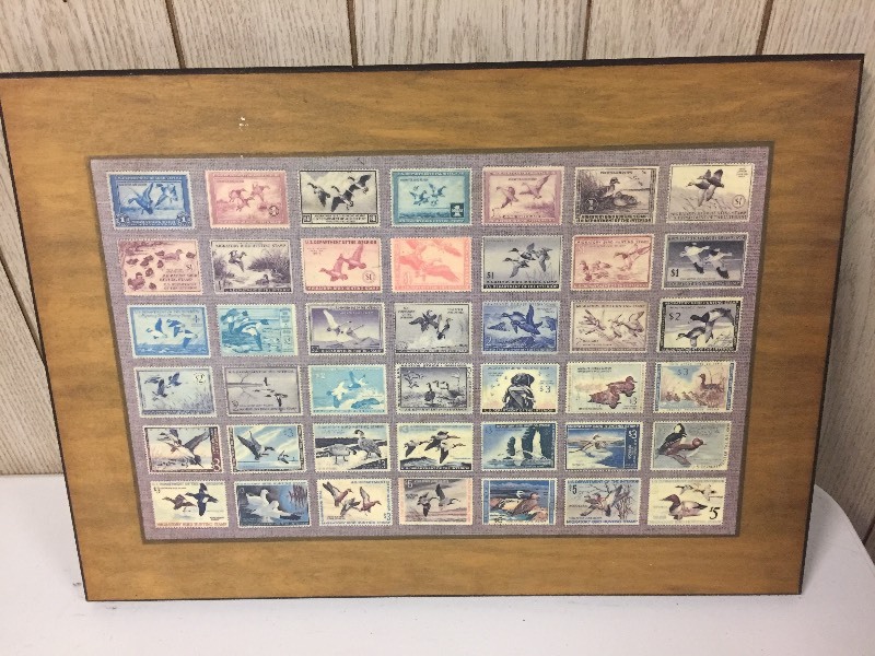 lot 78 image: Bird Hunting Stamp Wooden Plaque