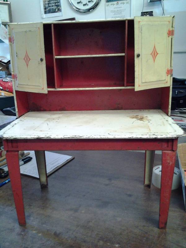 Vintage Tin Doll House Cupboard 17x21