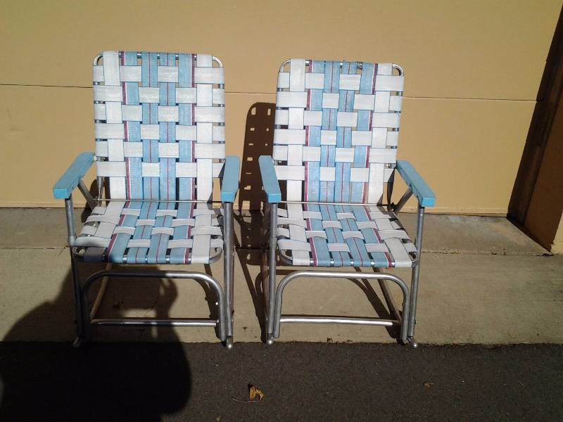 2-Aluminum Frame Rocking Chairs With 2-Throw Blankets