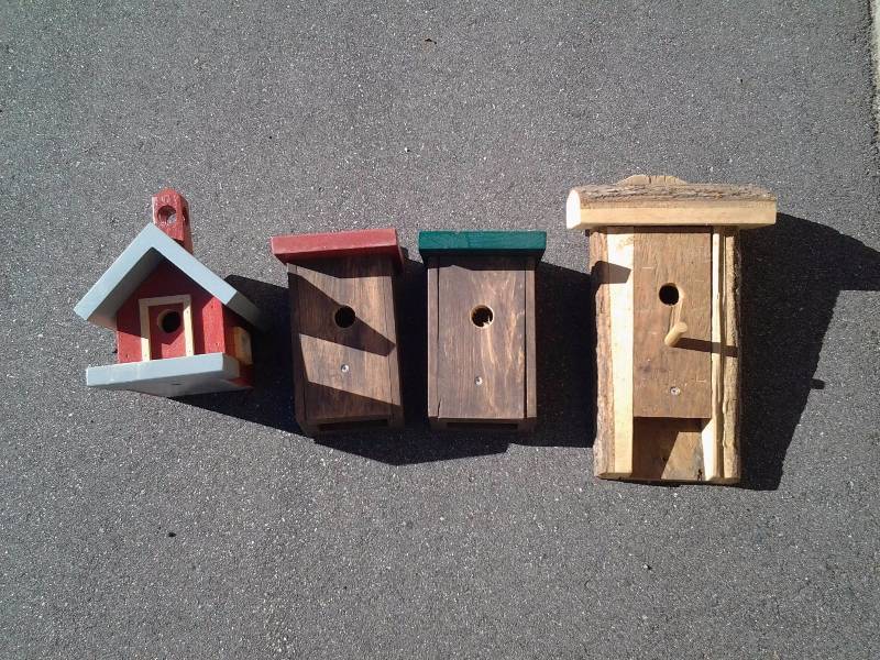 4-Hand Crafted Bird Houses
