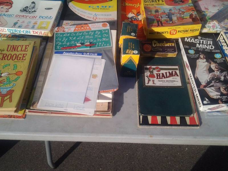 Lot Of Vintage Toys, Paper Dolls, Games, Books (Some Is Disney)