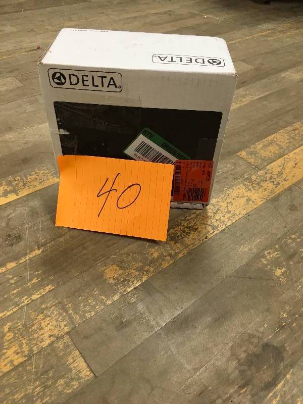 lot 40 image: Delta Addison Monitor 17 Series 1-Handle Volume and Temperature Control Valve Trim Kit in Stainless (Valve Not Included) never used in box
