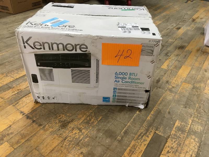 lot 42 image: Kenmore 77060 6,000 BTU 115V Window Air Conditioner - White never used in box MSRP $200