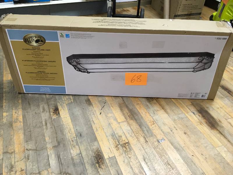 lot 68 image: Rustic Flushmount Light Fluorescent Ceiling Bronze Decor Fixture never used in box