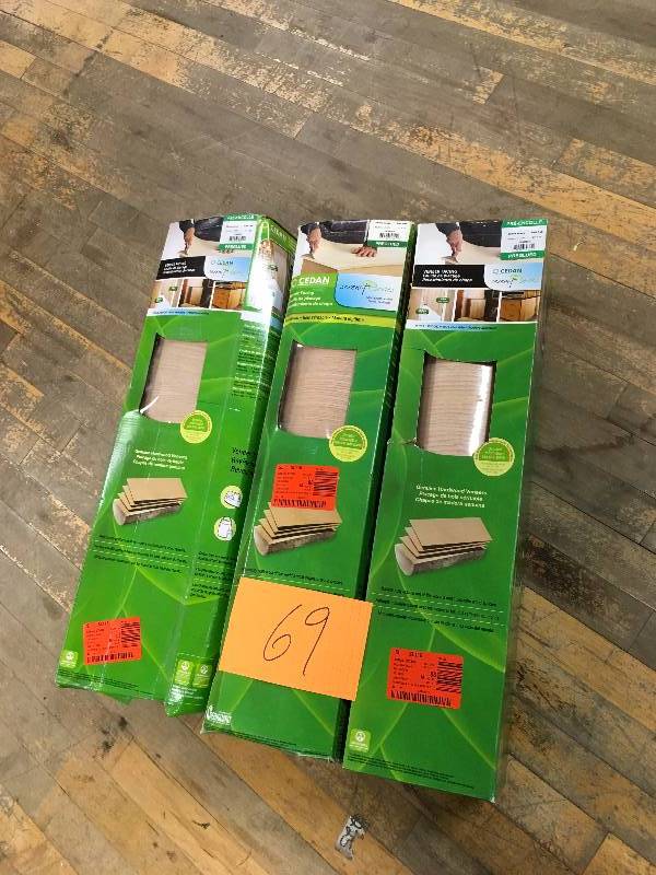 lot 69 image: 24.75 in. x 48 in. Natural Red Oak Pre-Glued Veneer Sheet total of 3 never used in box