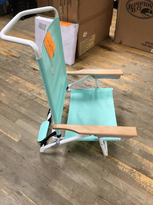 lot 53 image: Blue teal outdoor chair fold up patio all season