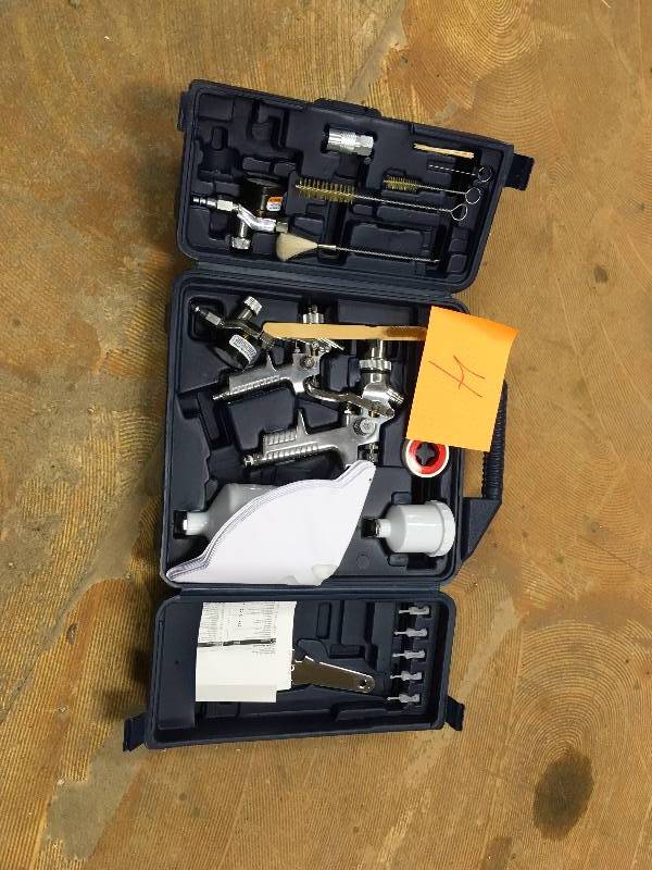 lot 4 image: Smarter Tools 38-Piece Spray Gun Kit never used in case