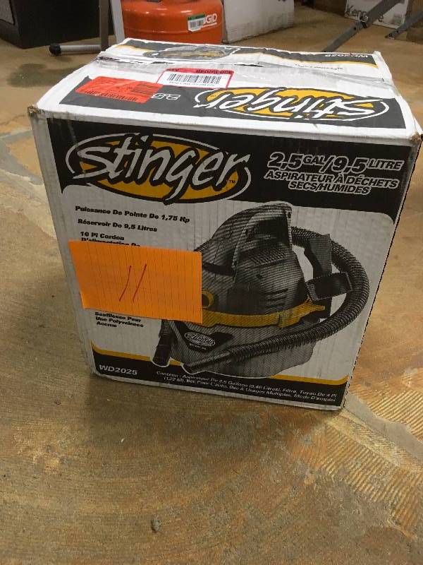 Stinger 2.5 Gallon Portable Wet/dry Shop Home Vacuum Cleaner VAC WD2025 ...