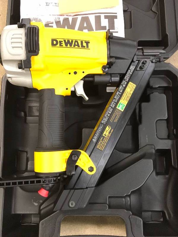 lot 96 image: Dewalt 35-Degree Pneumatic Metal Connector Nailer Model # DWMC150 in working conditions