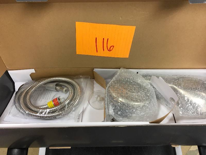 lot 116 image: GLACIER BAY  5-spray wall bar shower kit in brushed nickel in working condition used