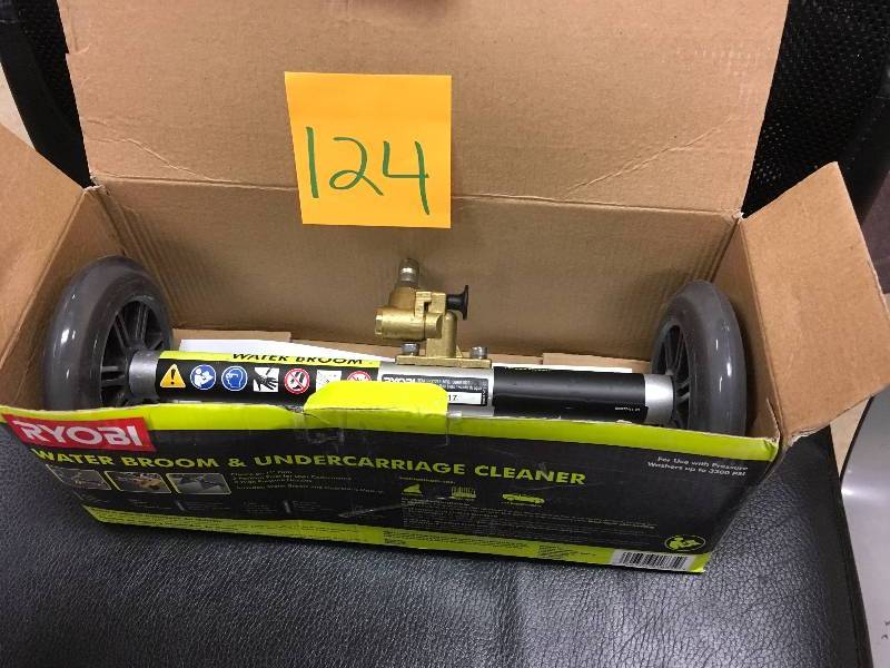 lot 124 image: Ryobi 11in pressure washer water broom used in working condition