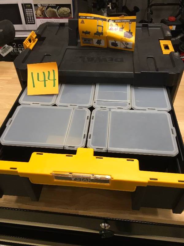 lot 144 image: Dewalt TSTAKtrade case -single drawer and 6 removable containers