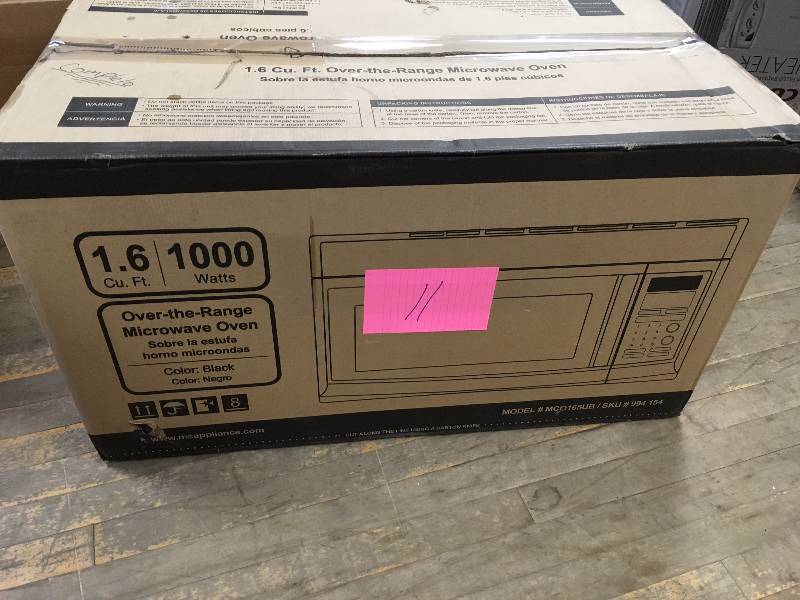 lot 11 image: Magic Chef 1.6 cu. ft. Over the Range Microwave in Black